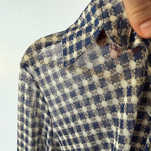 Cabi Sheer Long Sleeve Button Down Top - Picture 6 of 8